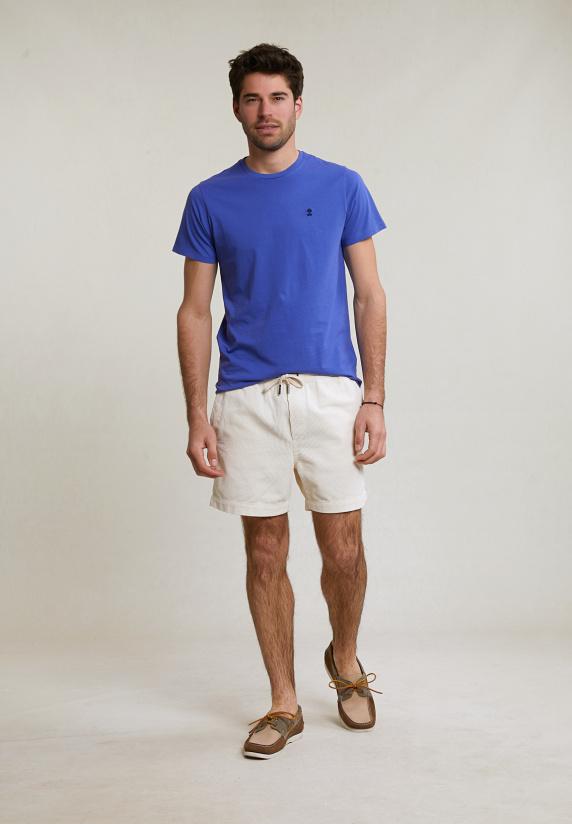 River Woods Custom Fit Basic Pima Katoen T-shirt Ronde Hals Reef Blue