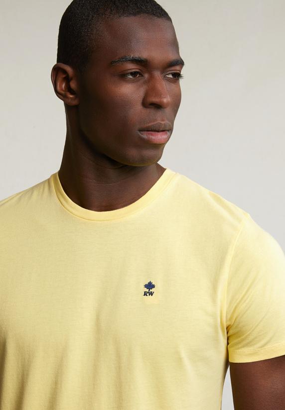 River Woods Custom Fit Basic Pima Katoen T-shirt Ronde Hals Sun Flower