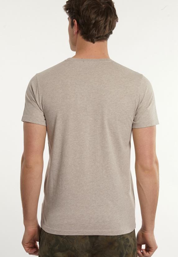 River Woods Custom Fit Basic Pima Katoen T-shirt Sand Mix