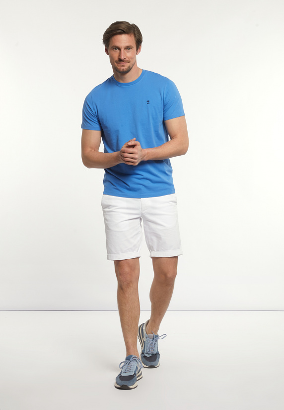 River Woods Custom Fit Basic Pima Katoen T-shirt Soft Azure