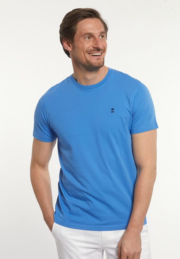 river woods Custom fit basic pima katoen T-shirt soft azure