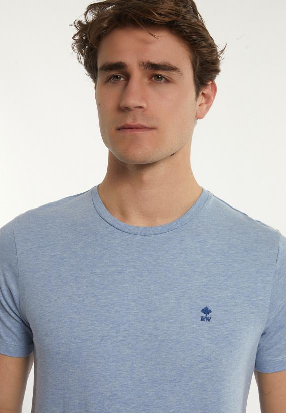 River Woods Custom Fit Basic Pima Katoen T-shirt Soft Frost Mix