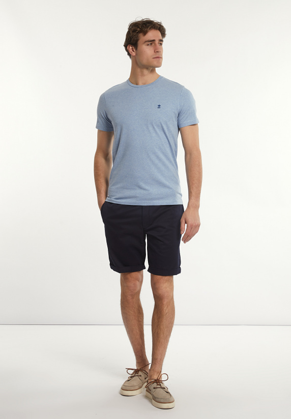 River Woods Custom Fit Basic Pima Katoen T-shirt Soft Frost Mix