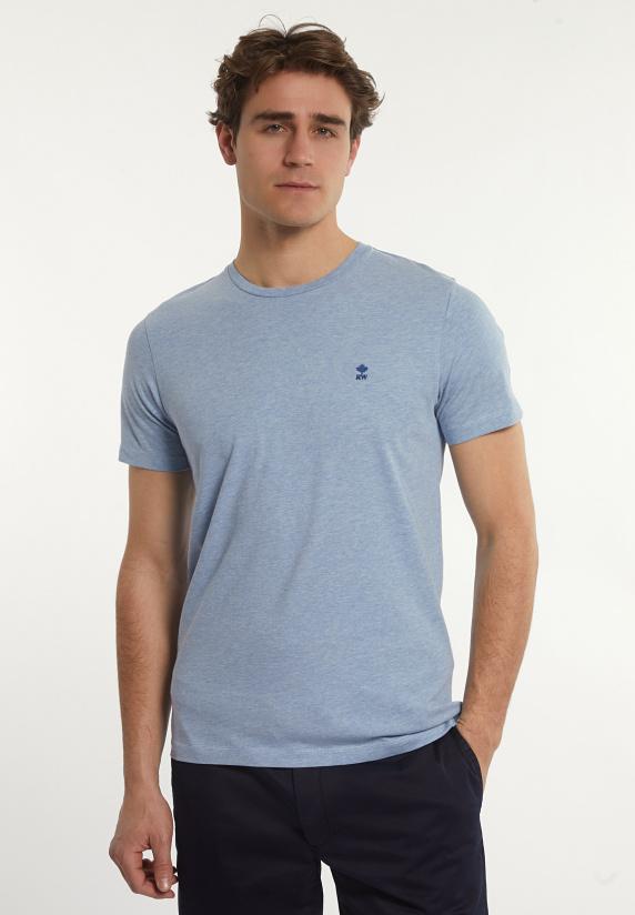 river woods Custom fit basic pima katoen T-shirt soft frost mix