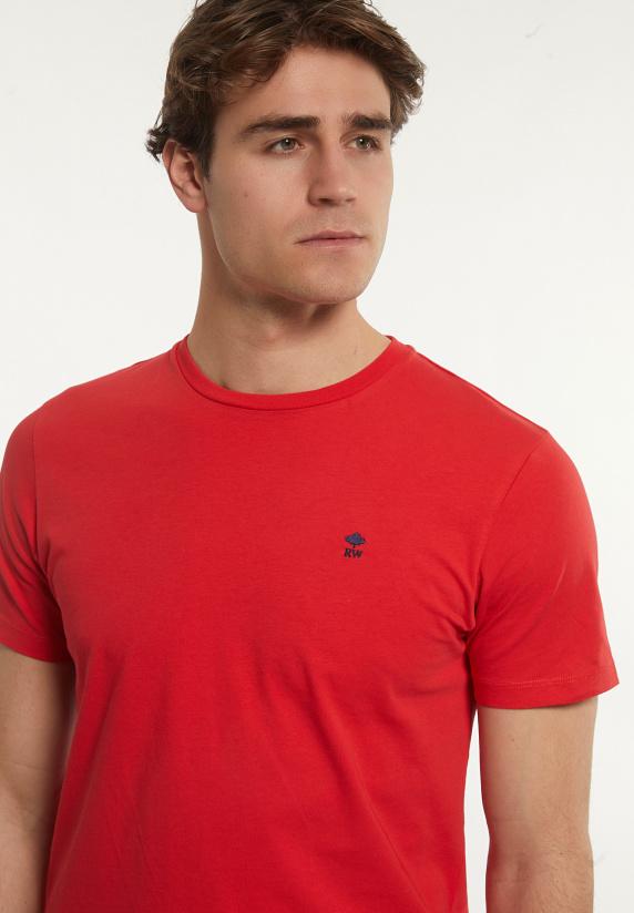 River Woods Custom Fit Basic Pima Katoen T-shirt Strawberry