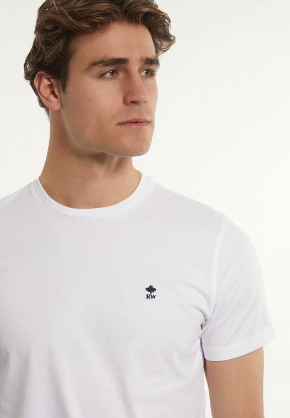 River Woods Custom Fit Basic Pima Katoen T-shirt Wit