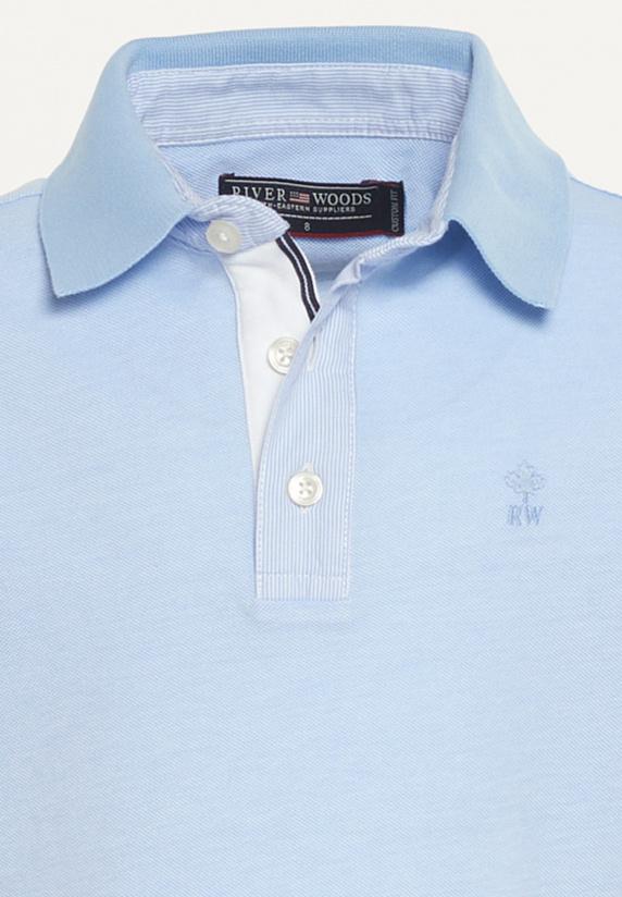 River Woods Custom Fit Basic Stretch Polo Baby Blue