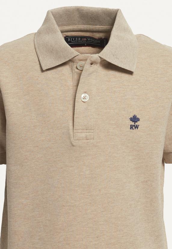 River Woods Custom Fit Basic Stretch Polo Biscuit Mix