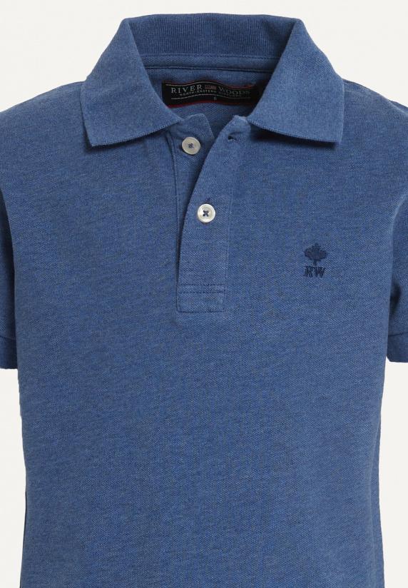 River Woods Custom Fit Basic Stretch Polo Denim Mix
