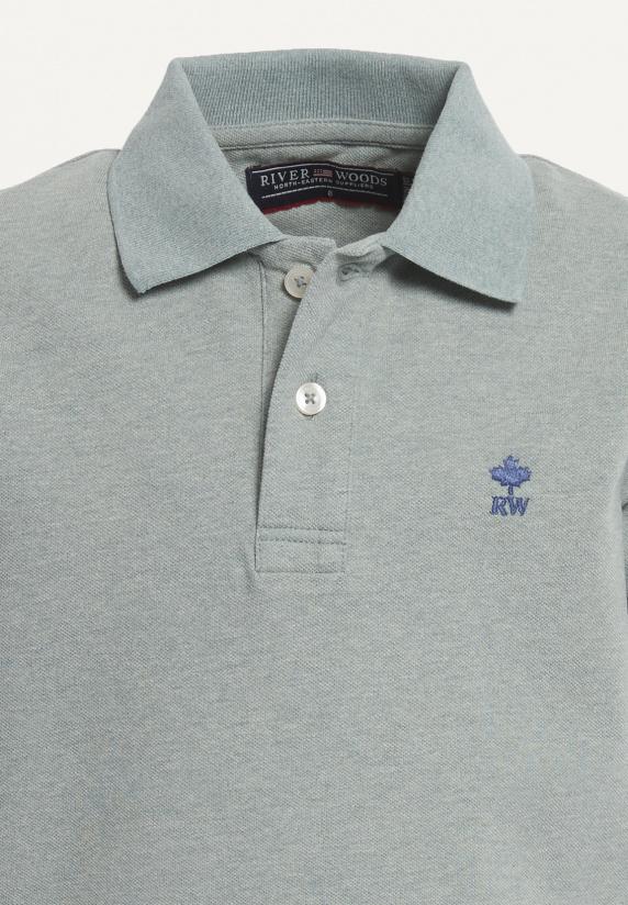 River Woods Custom Fit Basic Stretch Polo Mist Green Mix