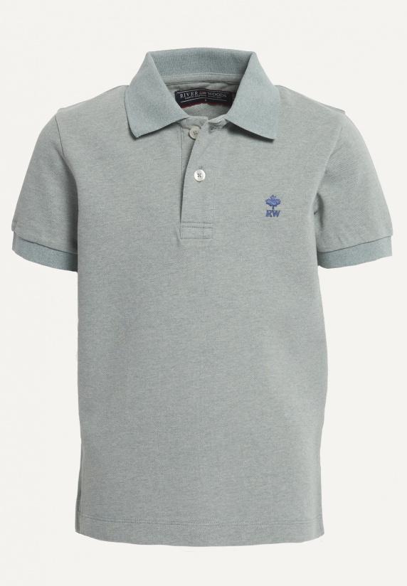river woods Custom fit basic stretch polo mist green mix