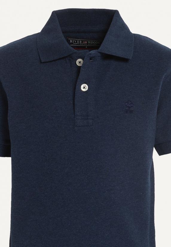 River Woods Custom Fit Basic Stretch Polo Night Denim Mix