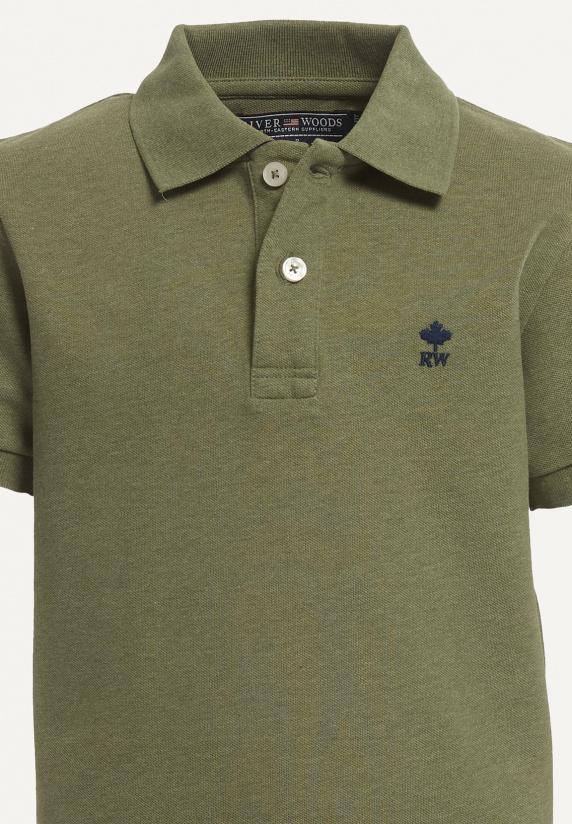 River Woods Custom Fit Basic Stretch Polo Olive Mix