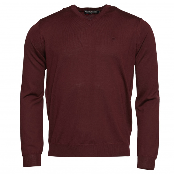 River Woods Custom Fit Basic Trui Met V-hals In Rood