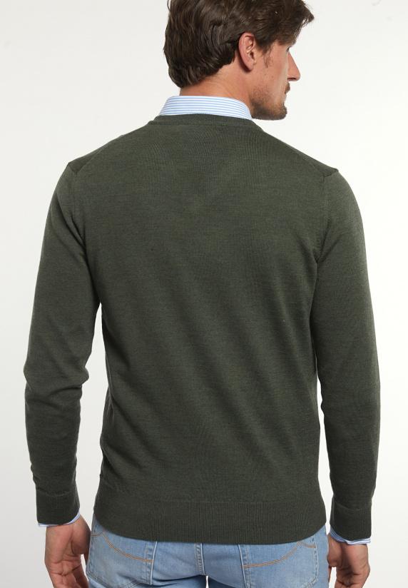 River Woods Custom Fit Basic V-hals Merinotrui Forest Mix