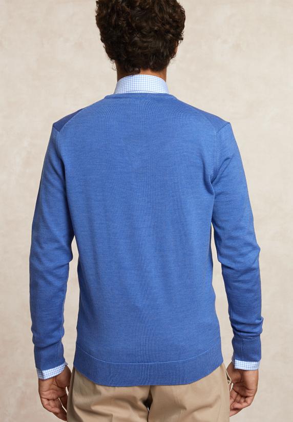 River Woods Custom Fit Basic V-hals Merinotrui Heaven Mix