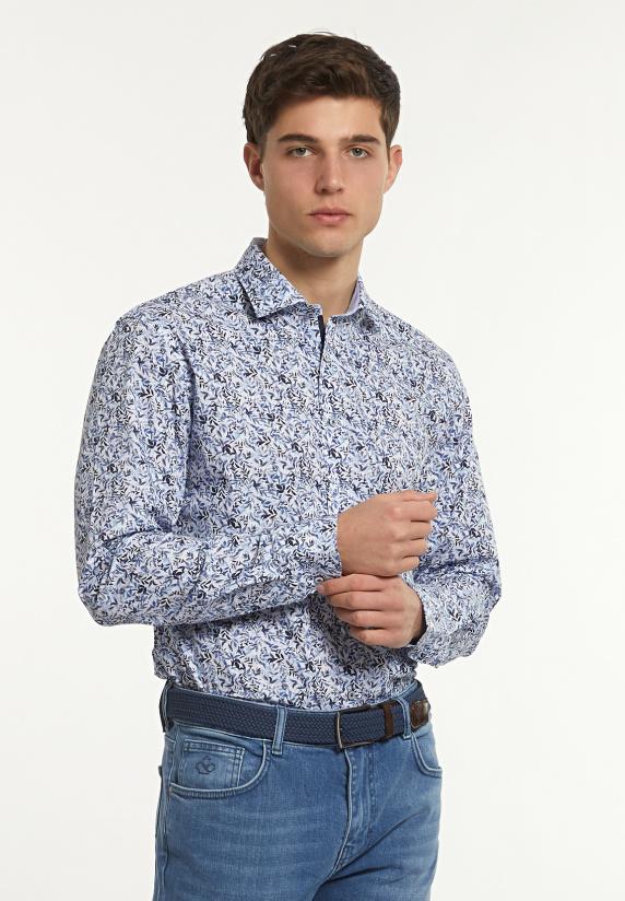 River Woods Custom Fit Comfort Stretch Fantasiehemd Multicolor