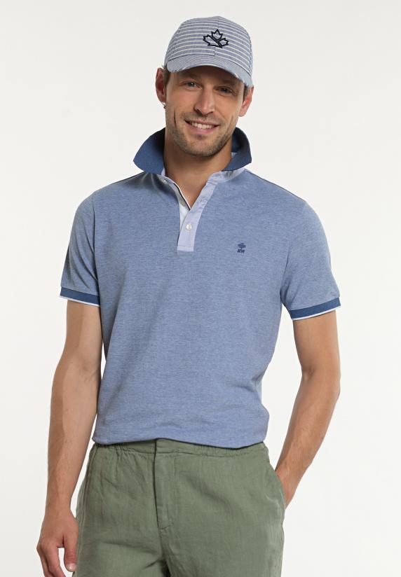 river woods Custom fit fancy jaspe piqué polo denim mix