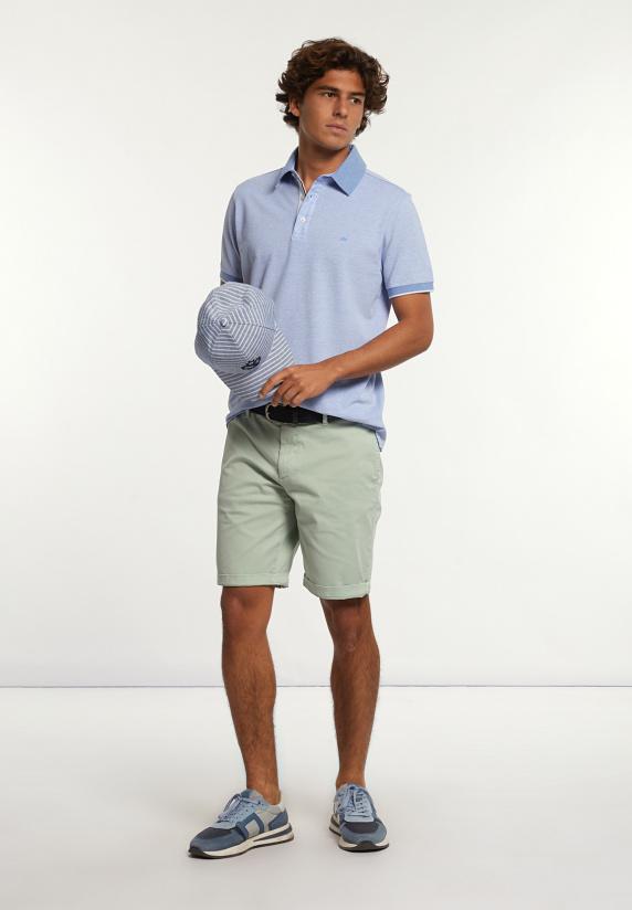 River Woods Custom Fit Fancy Jaspe Piqué Polo Dk Soft Persian Blue Mix