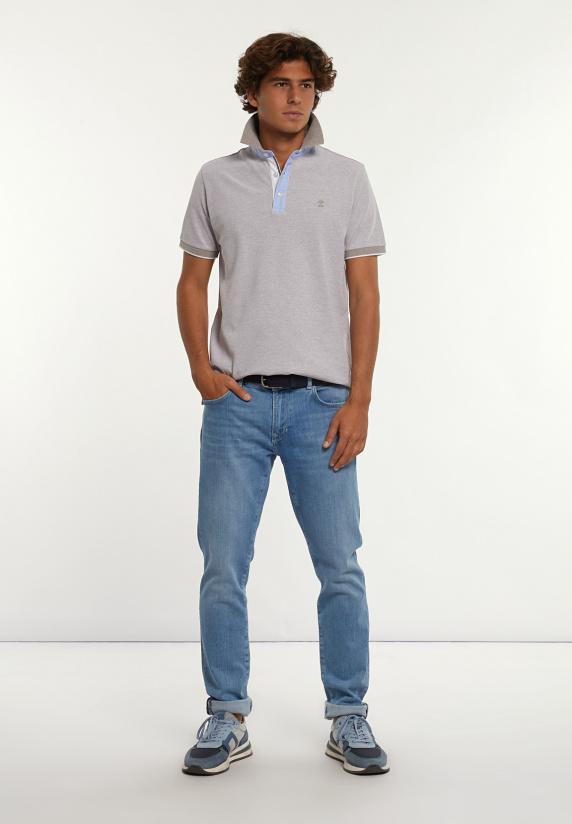 River Woods Custom Fit Fancy Jaspe Piqué Polo Lt Sand Mix