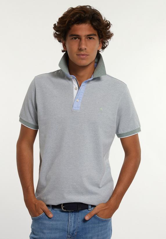 river woods Custom fit fancy jaspe piqué polo mist green mix