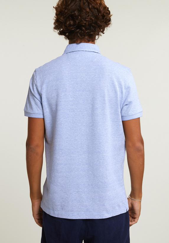 River Woods Custom Fit Fancy Katoen-linnen Polo Chambray Mix