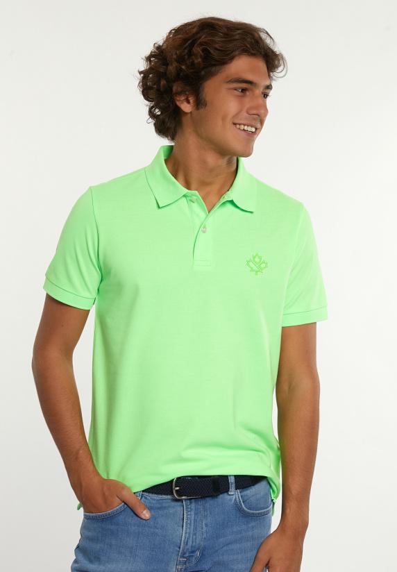 river woods Custom fit fancy katoenen pique polo neon groen