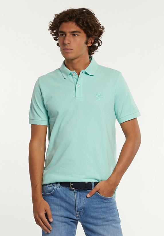 river woods Custom fit fancy katoenen pique polo pastel groen