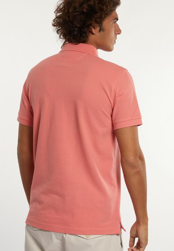 River Woods Custom Fit Fancy Katoenen Pique Polo Pastel Rood