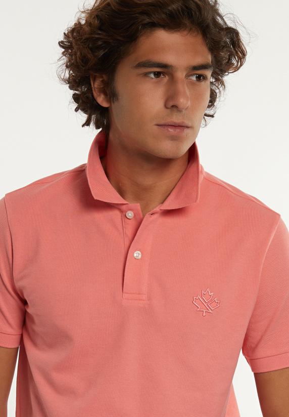River Woods Custom Fit Fancy Katoenen Pique Polo Pastel Rood