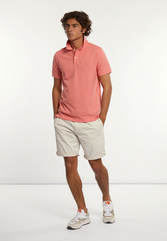 River Woods Custom Fit Fancy Katoenen Pique Polo Pastel Rood