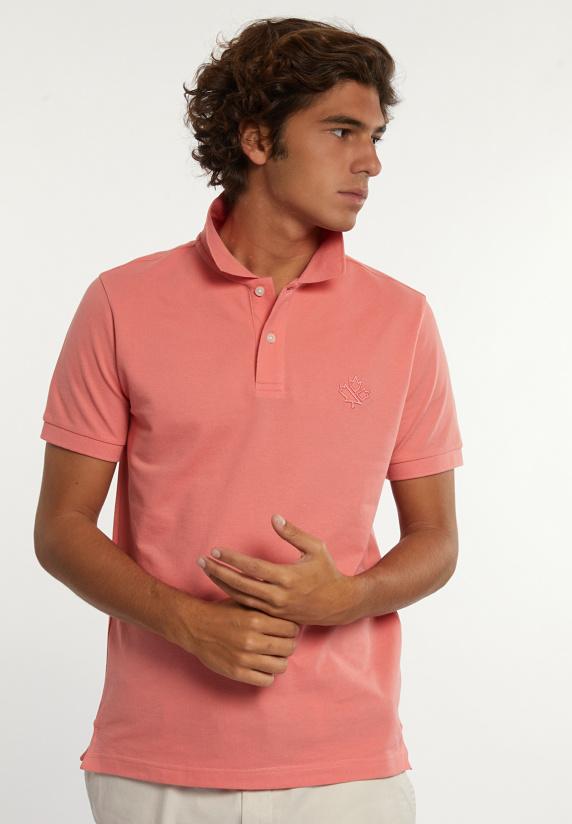 river woods Custom fit fancy katoenen pique polo pastel rood