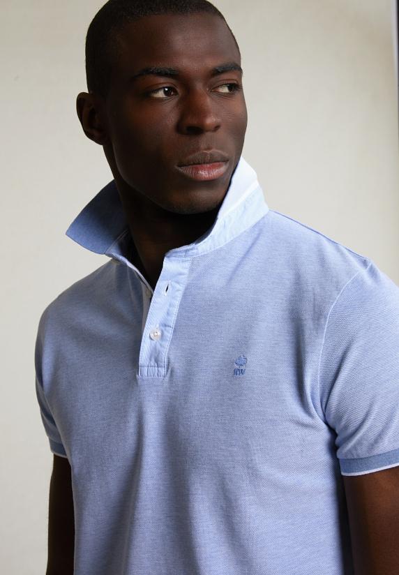 River Woods Custom Fit Fancy Katoenen Polo Dark Sky Mix