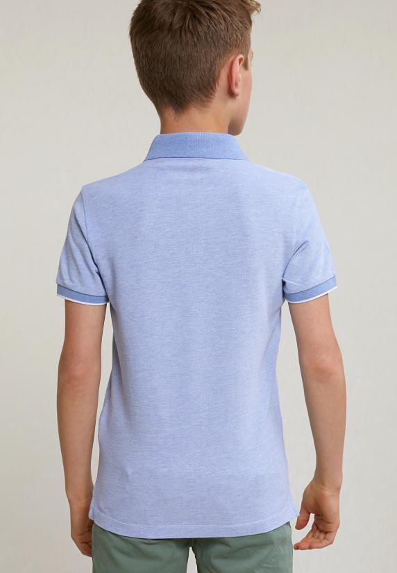 River Woods Custom Fit Fancy Katoenen Polo Korte Mouwen Dark Sky Mix