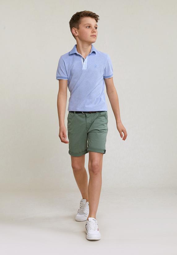 River Woods Custom Fit Fancy Katoenen Polo Korte Mouwen Dark Sky Mix