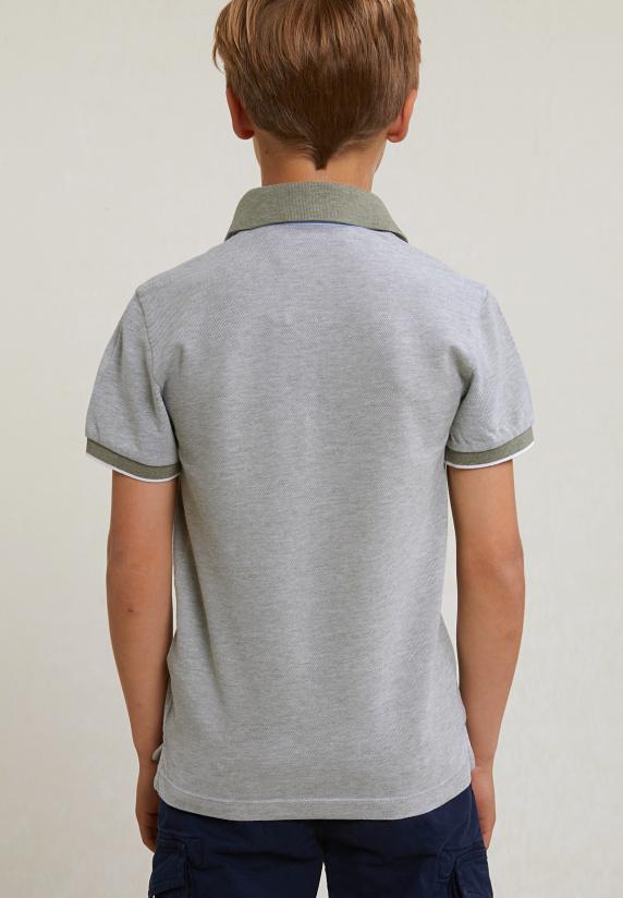 River Woods Custom Fit Fancy Katoenen Polo Korte Mouwen Lt Safari Mix