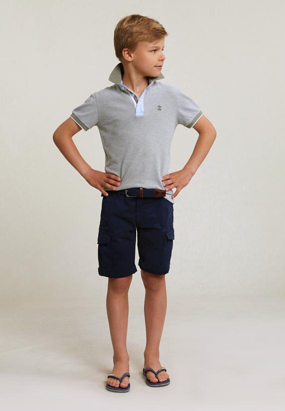 River Woods Custom Fit Fancy Katoenen Polo Korte Mouwen Lt Safari Mix