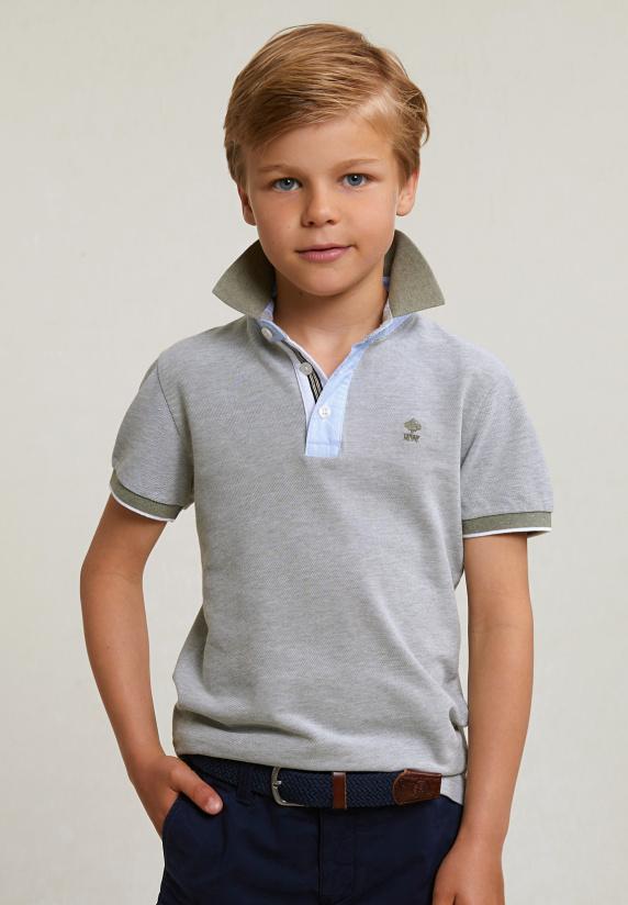 river woods Custom fit fancy katoenen polo korte mouwen lt safari mix