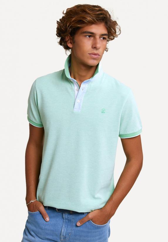 river woods Custom fit fancy katoenen polo lime mix