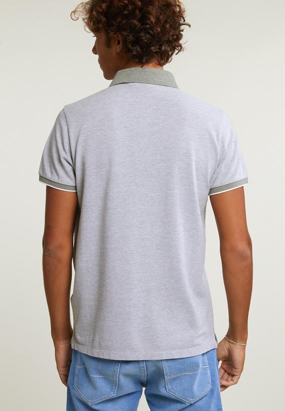 River Woods Custom Fit Fancy Katoenen Polo Lt Safari Mix