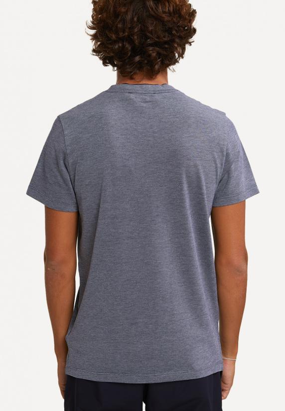 River Woods Custom Fit Fancy Katoenen T-shirt Korte Mouwen Navy/lt Grey Mix