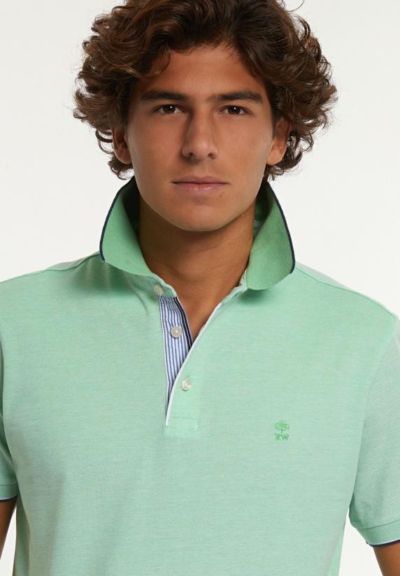 River Woods Custom Fit Fancy Pima Katoen Polo Lime Mix
