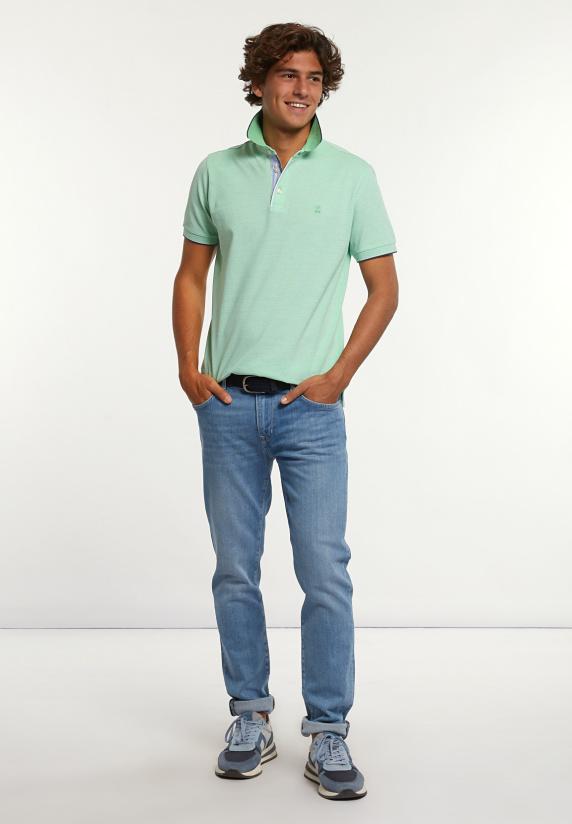 River Woods Custom Fit Fancy Pima Katoen Polo Lime Mix