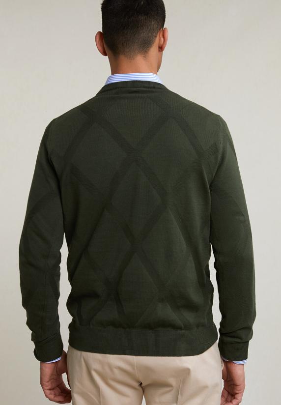 River Woods Custom Fit Fancy Pima Katoen Trui Forest