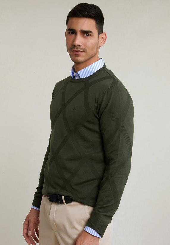 river woods Custom fit fancy pima katoen trui forest