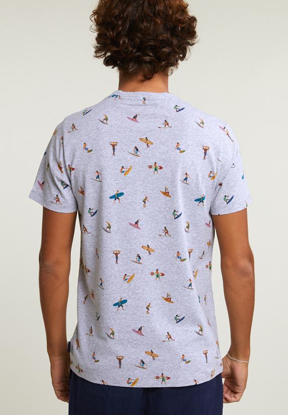 River Woods Custom Fit Fancy T-shirt Korte Mouwen Oyster Mix