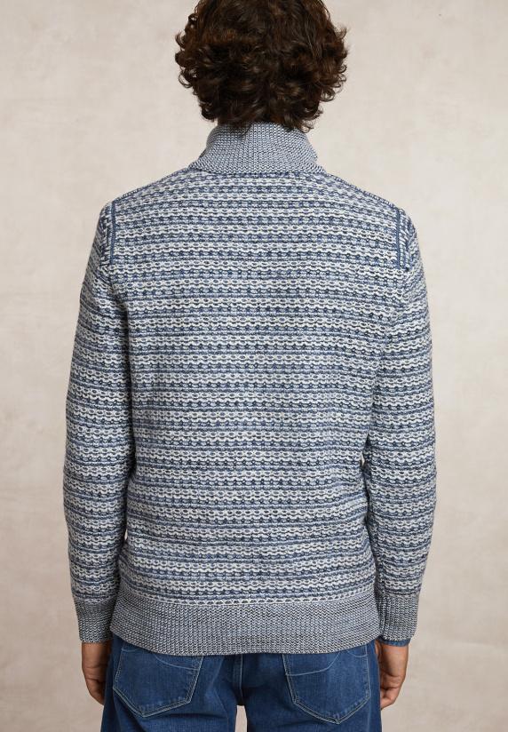 River Woods Custom Fit Fancy Wol-kasjmier Trui Opstaande Kraag Orchid/night Sky Mix