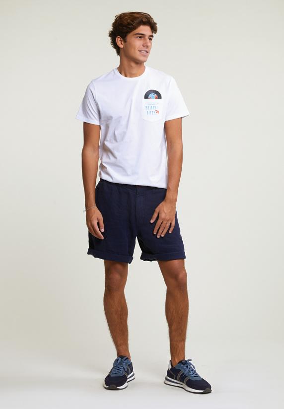 River Woods Custom Fit Fantasie T-shirt Borstzak Wit