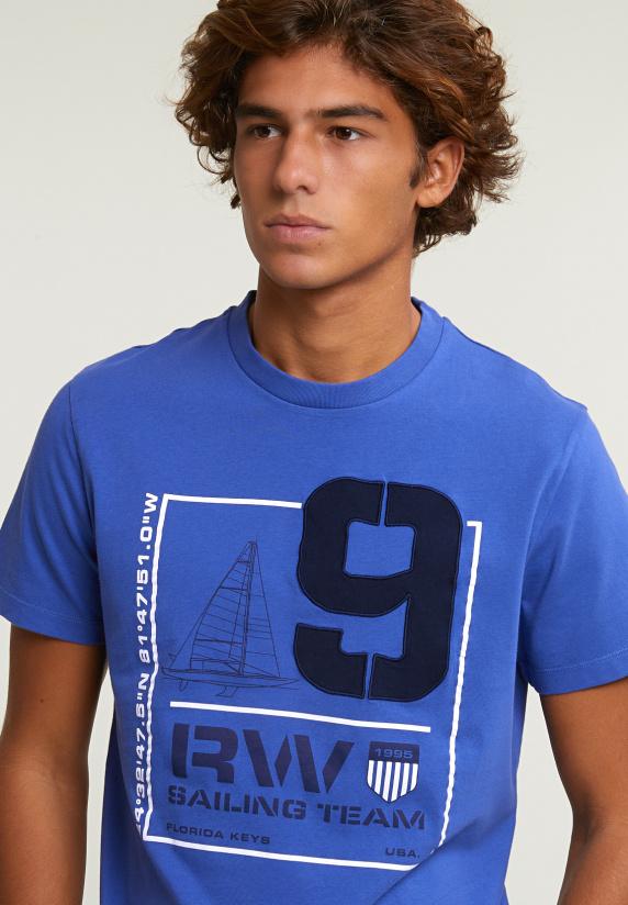 River Woods Custom Fit Fantasie T-shirt Korte Mouwen Caribbean Blue