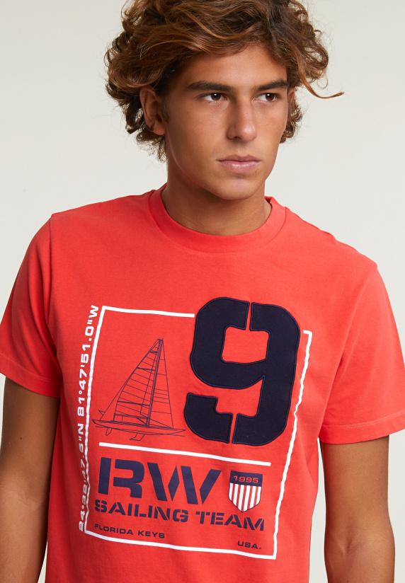 River Woods Custom Fit Fantasie T-shirt Korte Mouwen Cornell Red